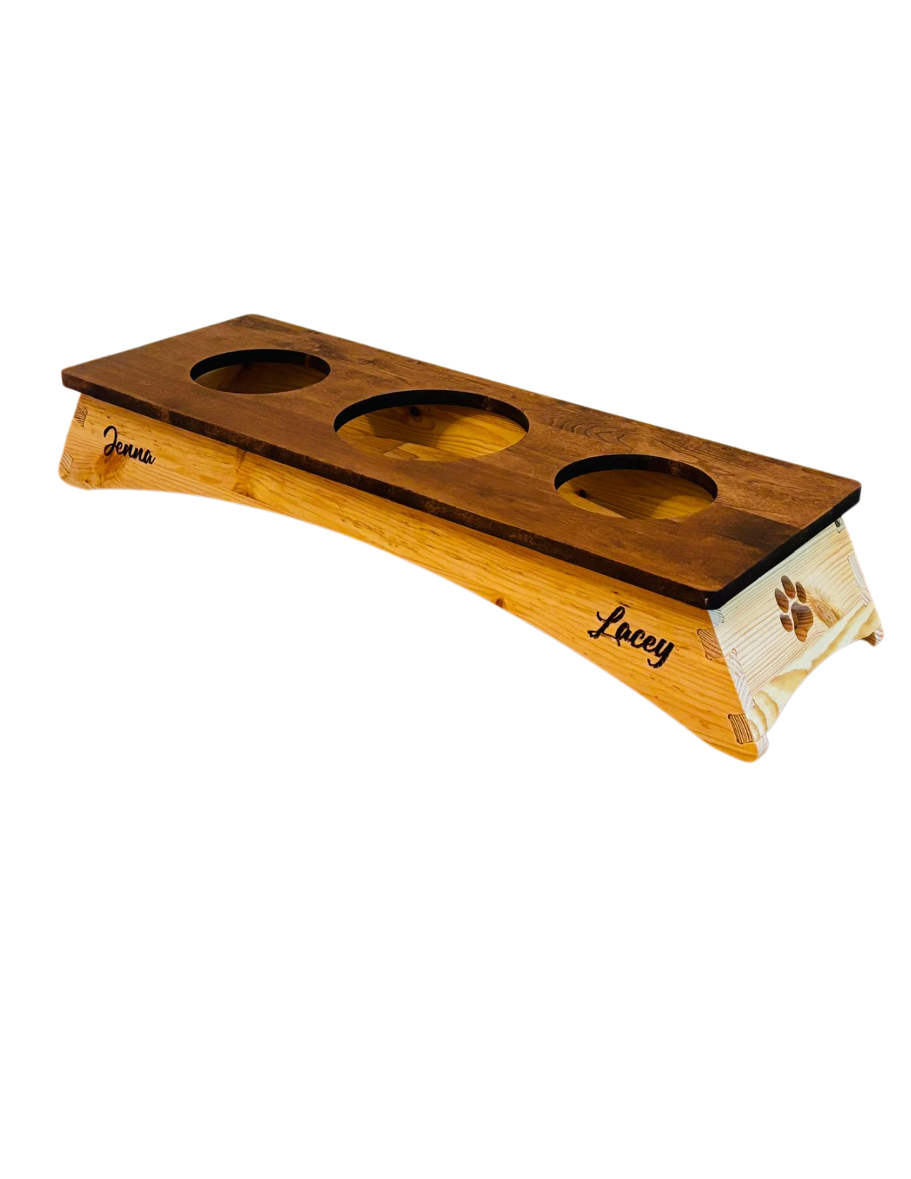 Custom made Dog food station 3 bowls - Design 1